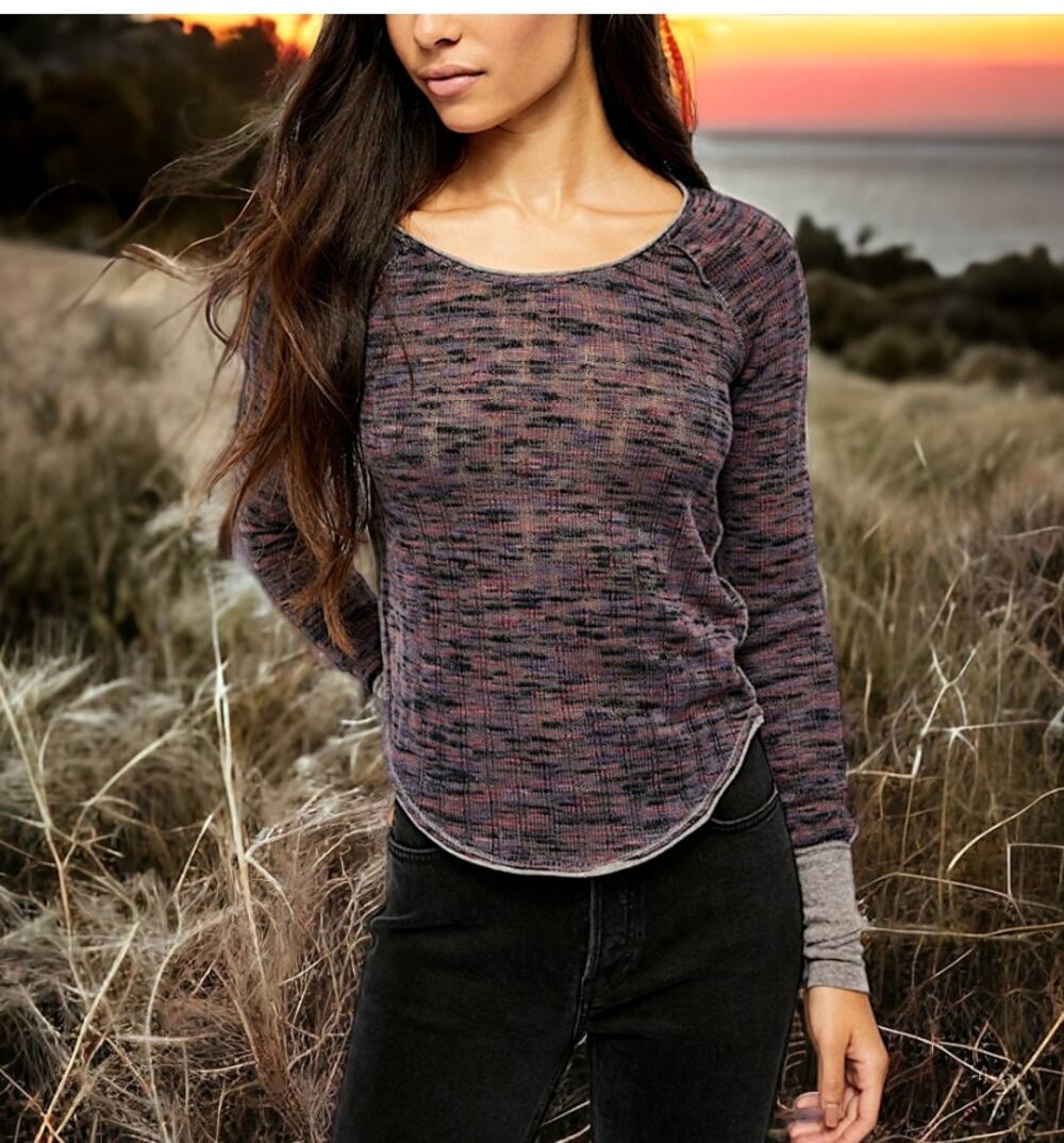 We The Free People Knot Top Spaced Out Size Small Purple